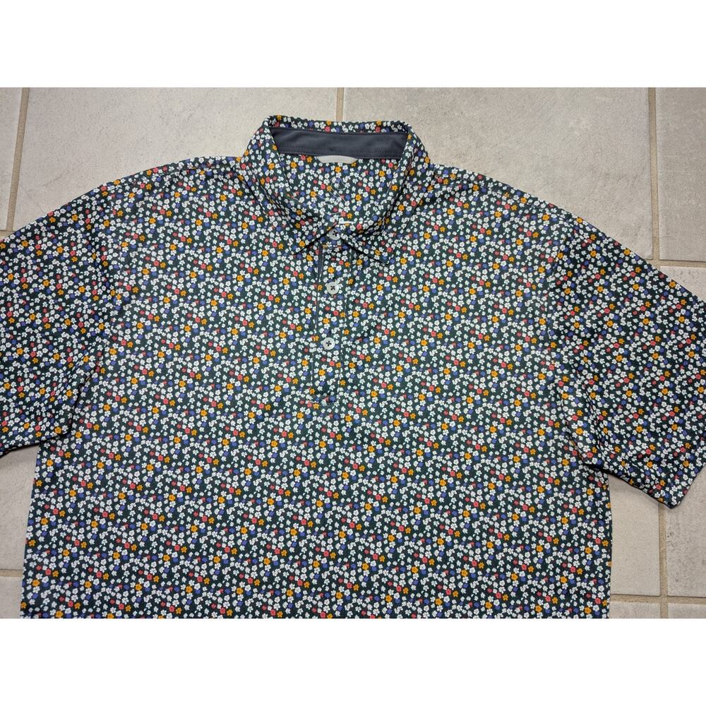 Swannies Men's Small Golf Polo Shirt Multicolor Floral Short Sleeve Lightweight